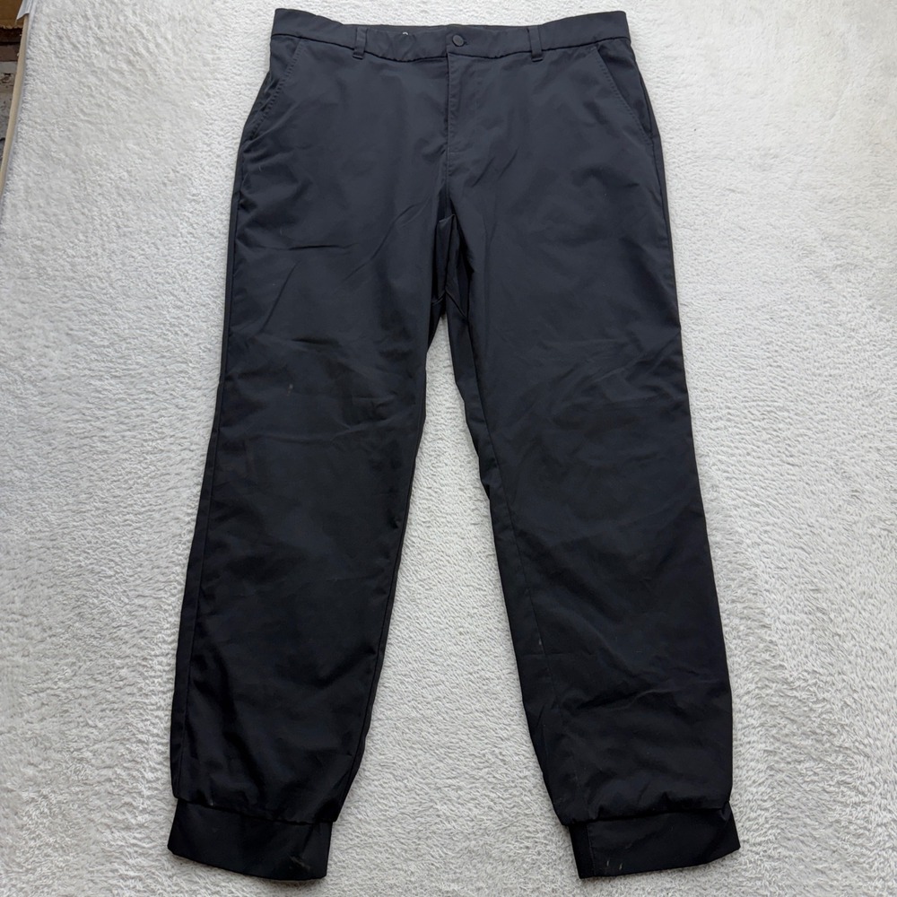 Good Good Golf Mens Black Performance Jogger Pants Size 38 Waist Elastic Cuff